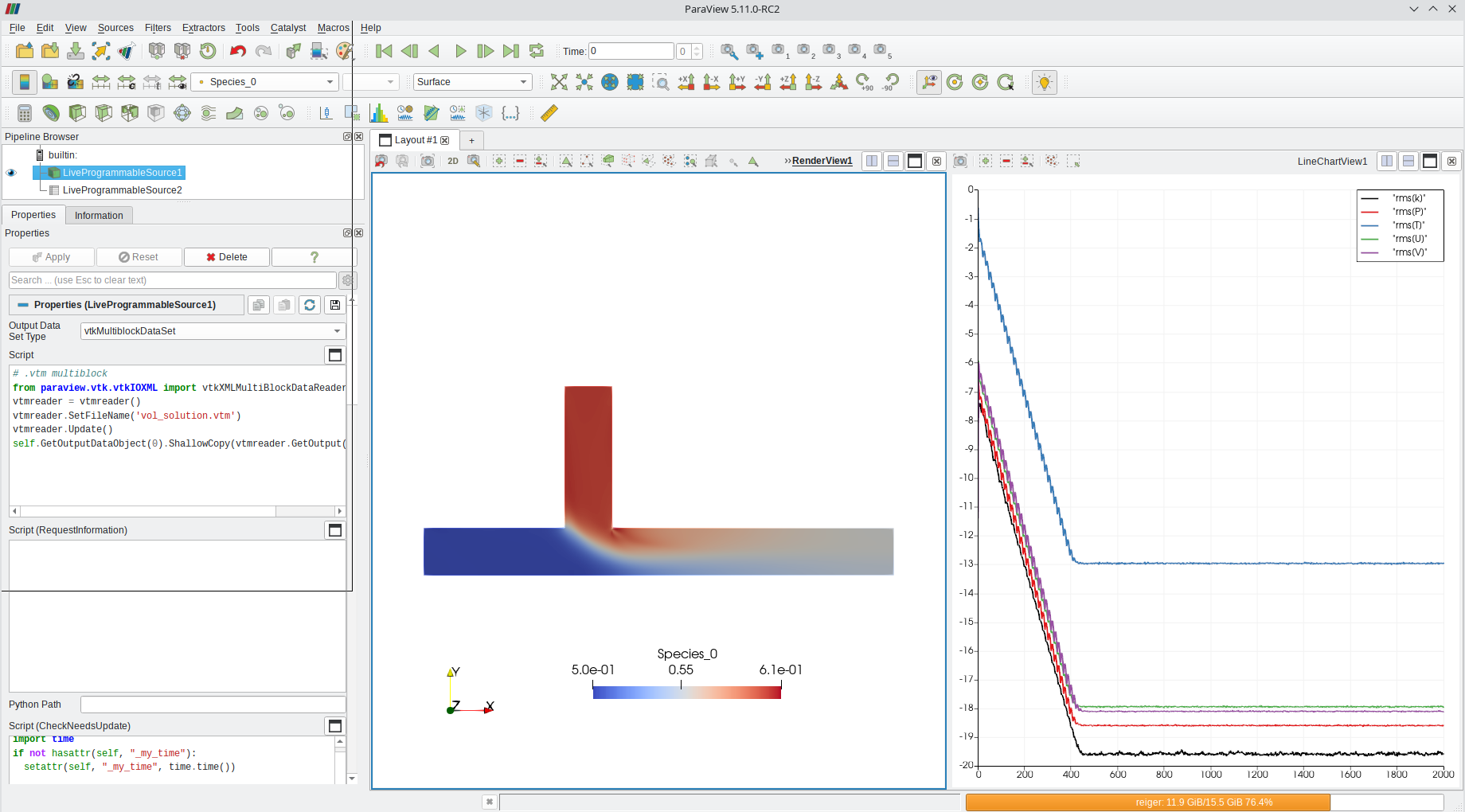 Screenshot of the setup